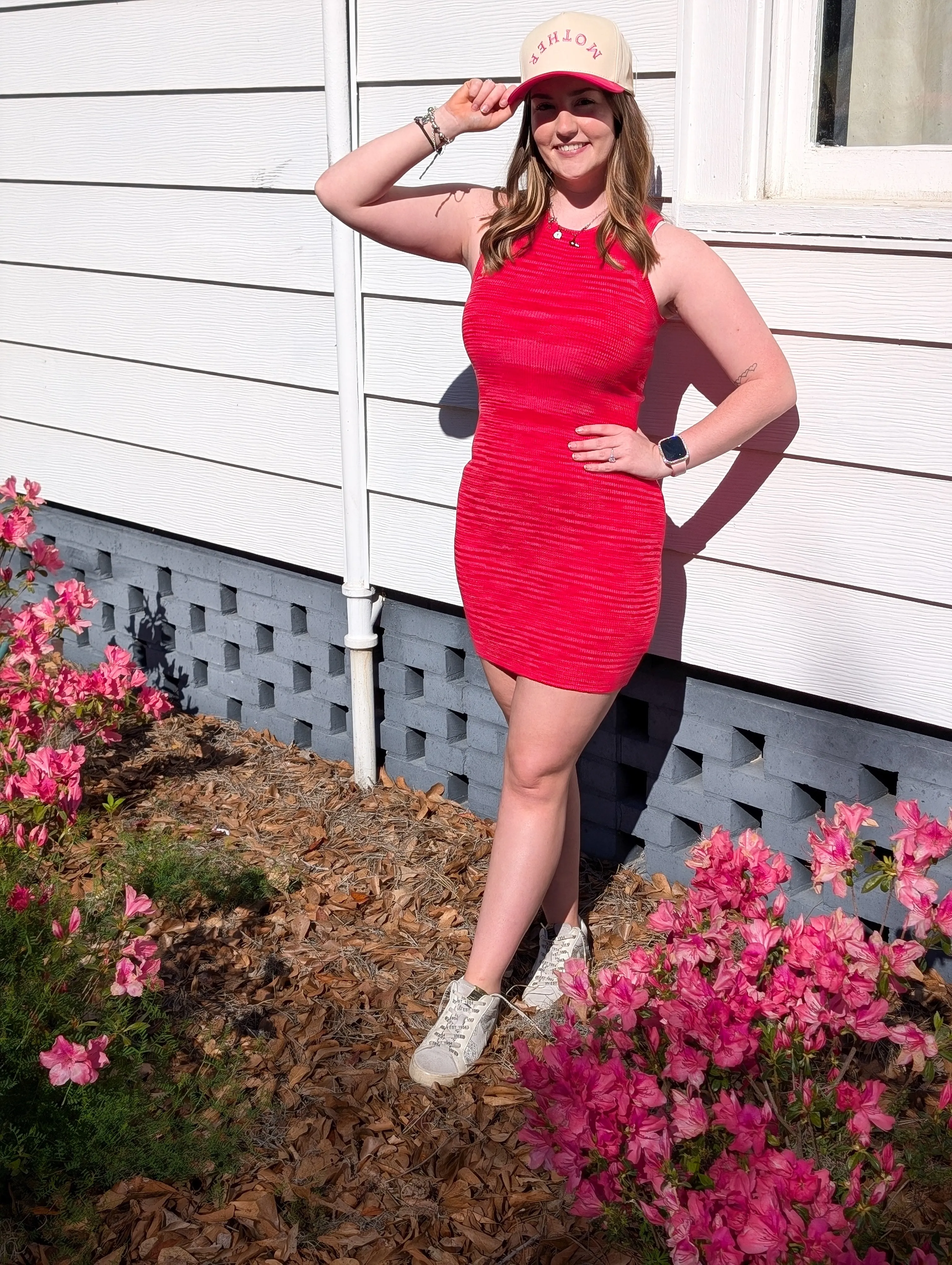 *Final Sale* Pink Fitted Knit Mini Dress