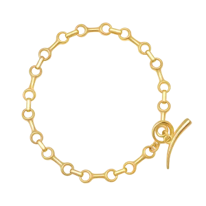 Fine Double Beam Chain Bracelet with Tusk Clasp