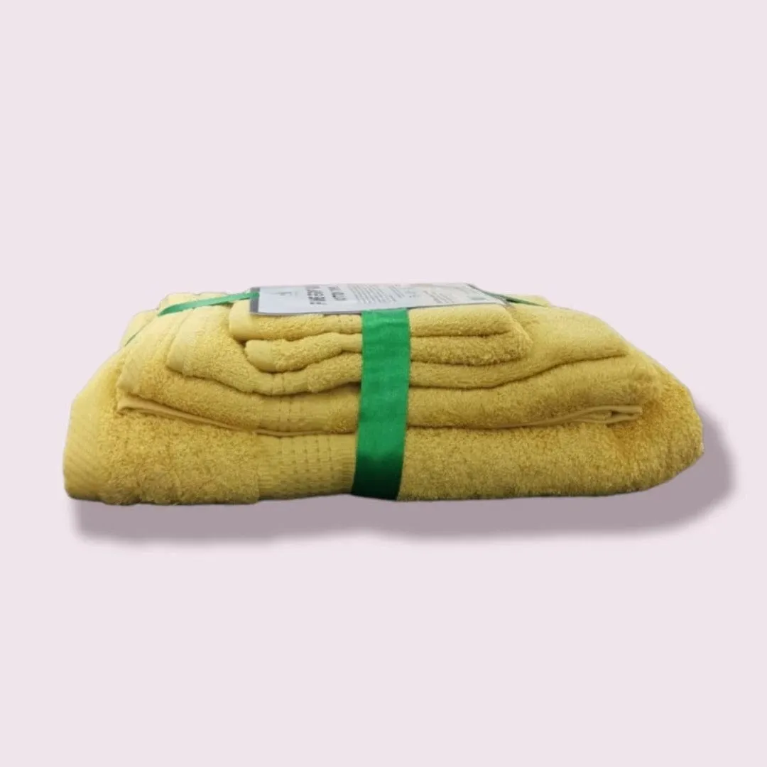 Fine Egyptian Cotton Towels Set 5 Piece Gold