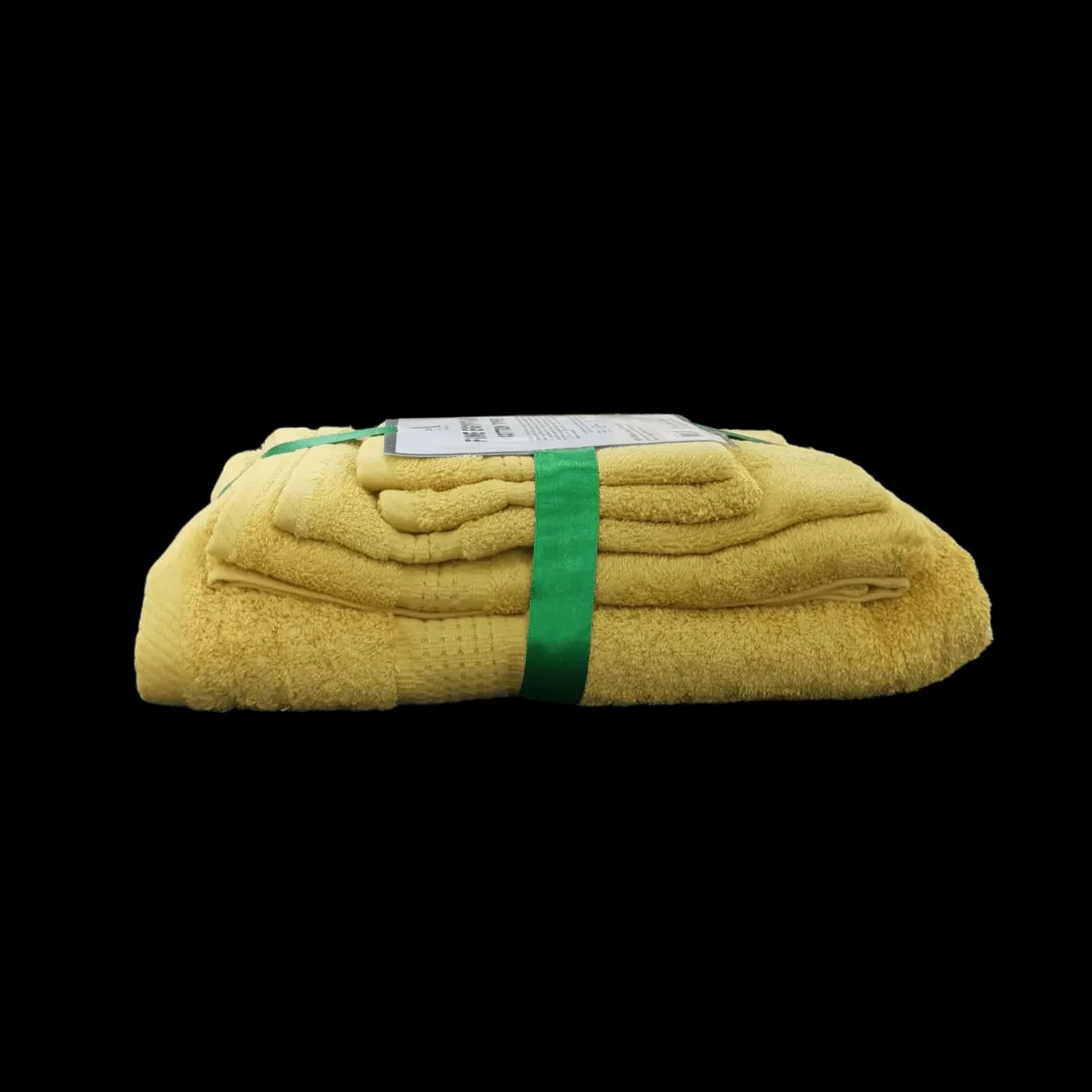 Fine Egyptian Cotton Towels Set 5 Piece Gold