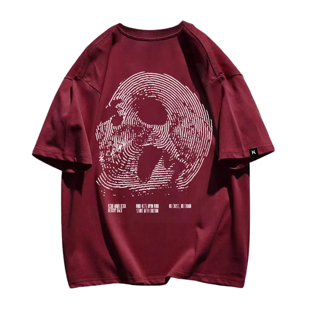 Fingerprint Skeleton Print T-shirt