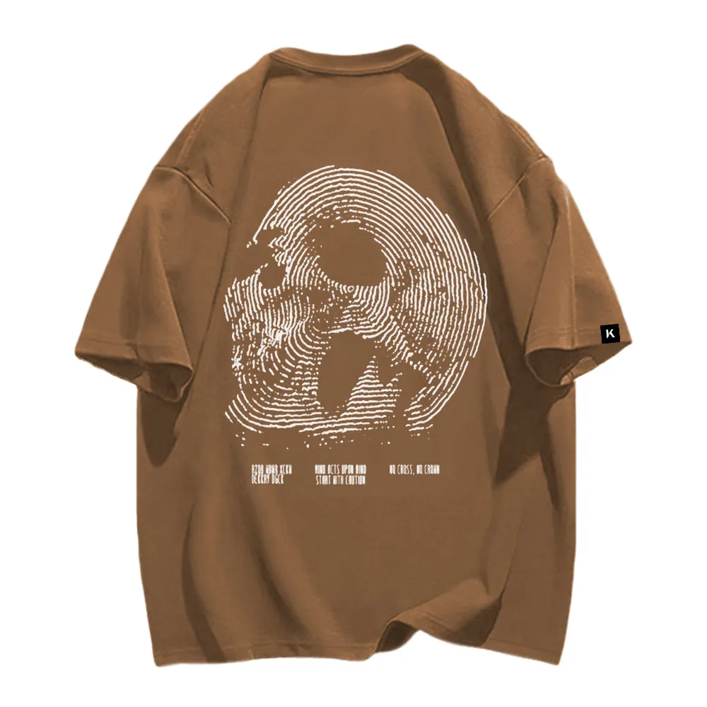Fingerprint Skeleton Print T-shirt