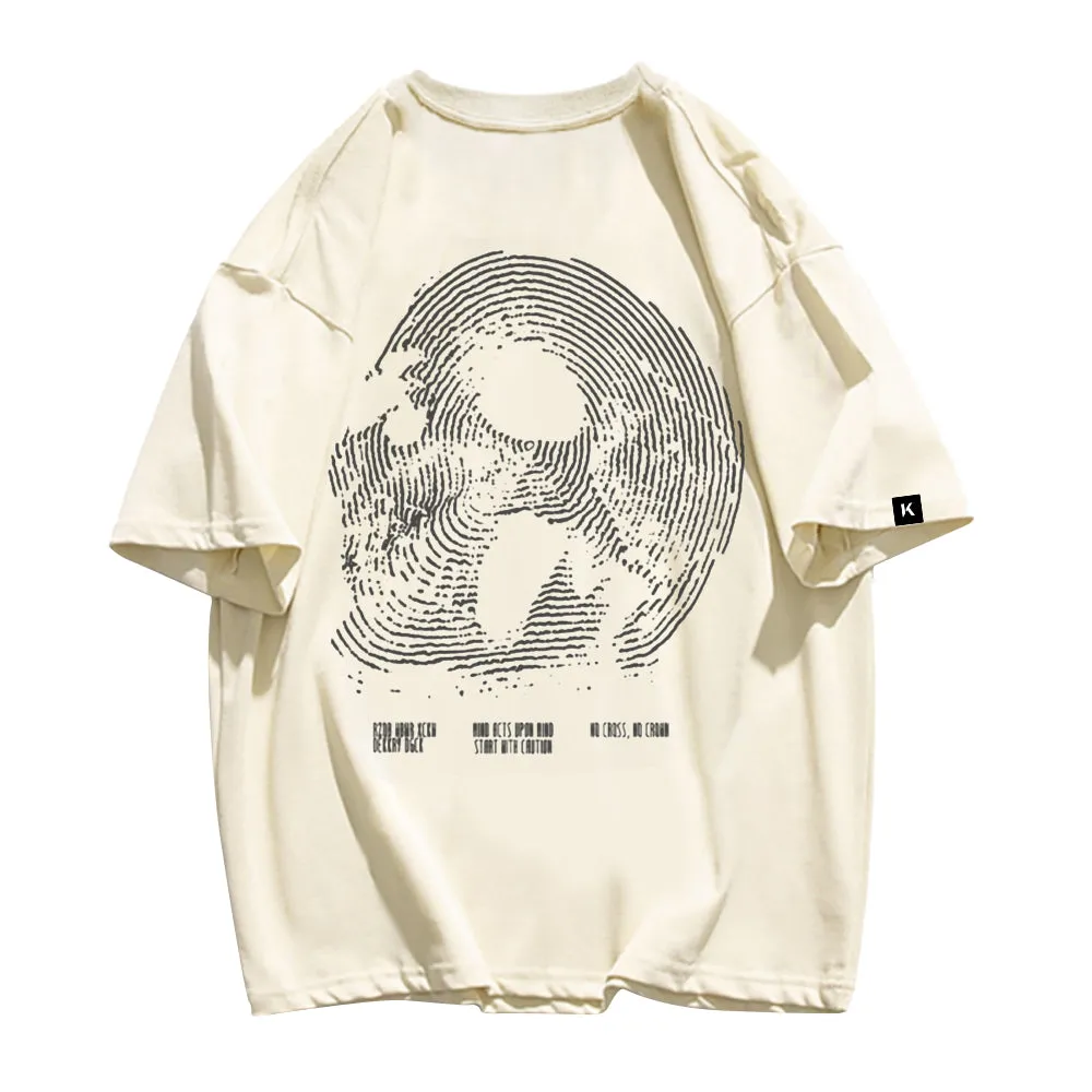 Fingerprint Skeleton Print T-shirt