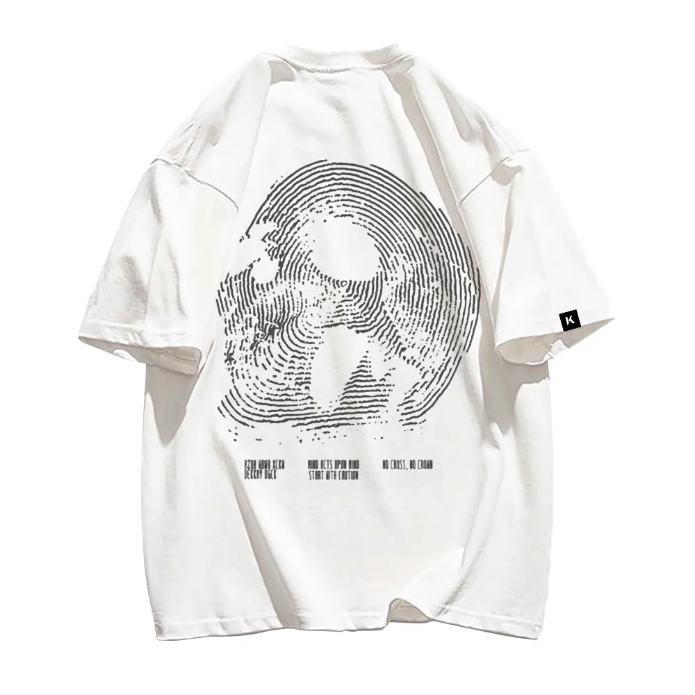 Fingerprint Skeleton Print T-shirt