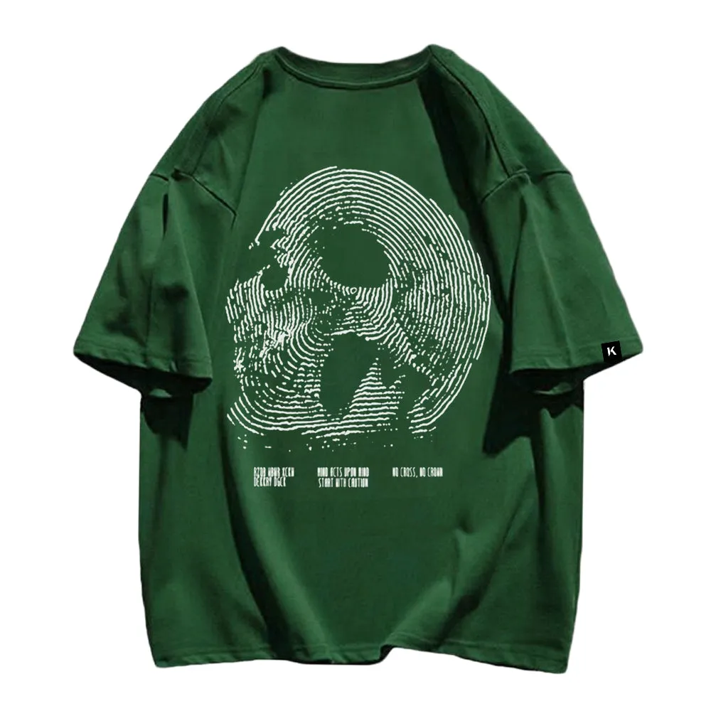 Fingerprint Skeleton Print T-shirt