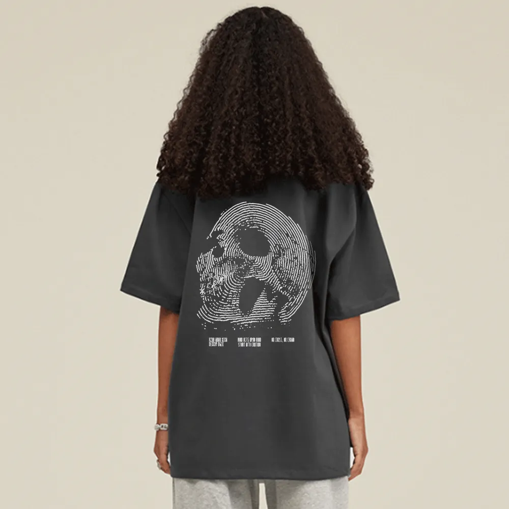 Fingerprint Skeleton Print T-shirt