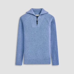 Fisherman Rib-Stitch Quarter-Zip Sweater