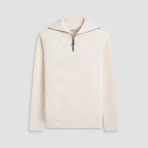 Fisherman Rib-Stitch Quarter-Zip Sweater