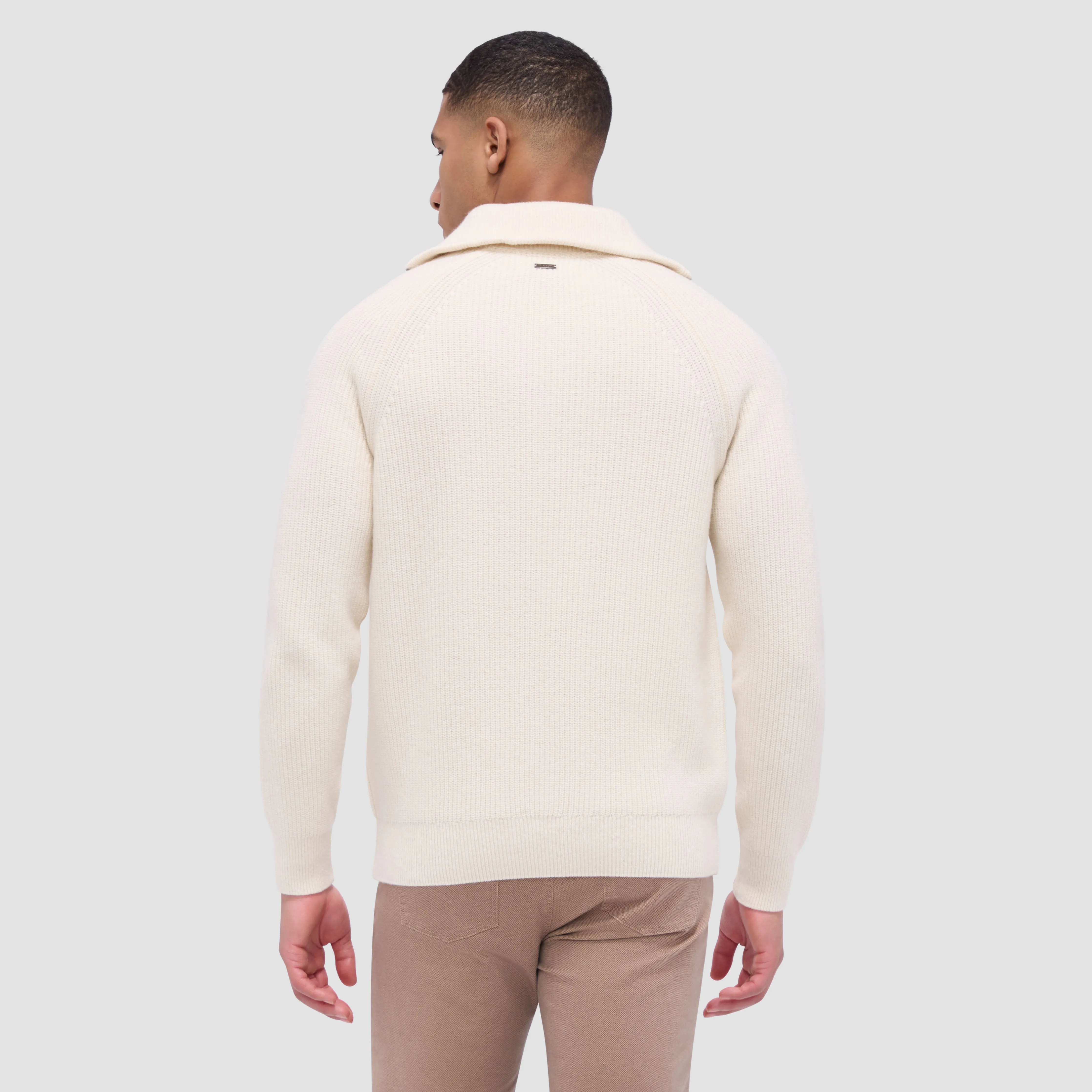 Fisherman Rib-Stitch Quarter-Zip Sweater