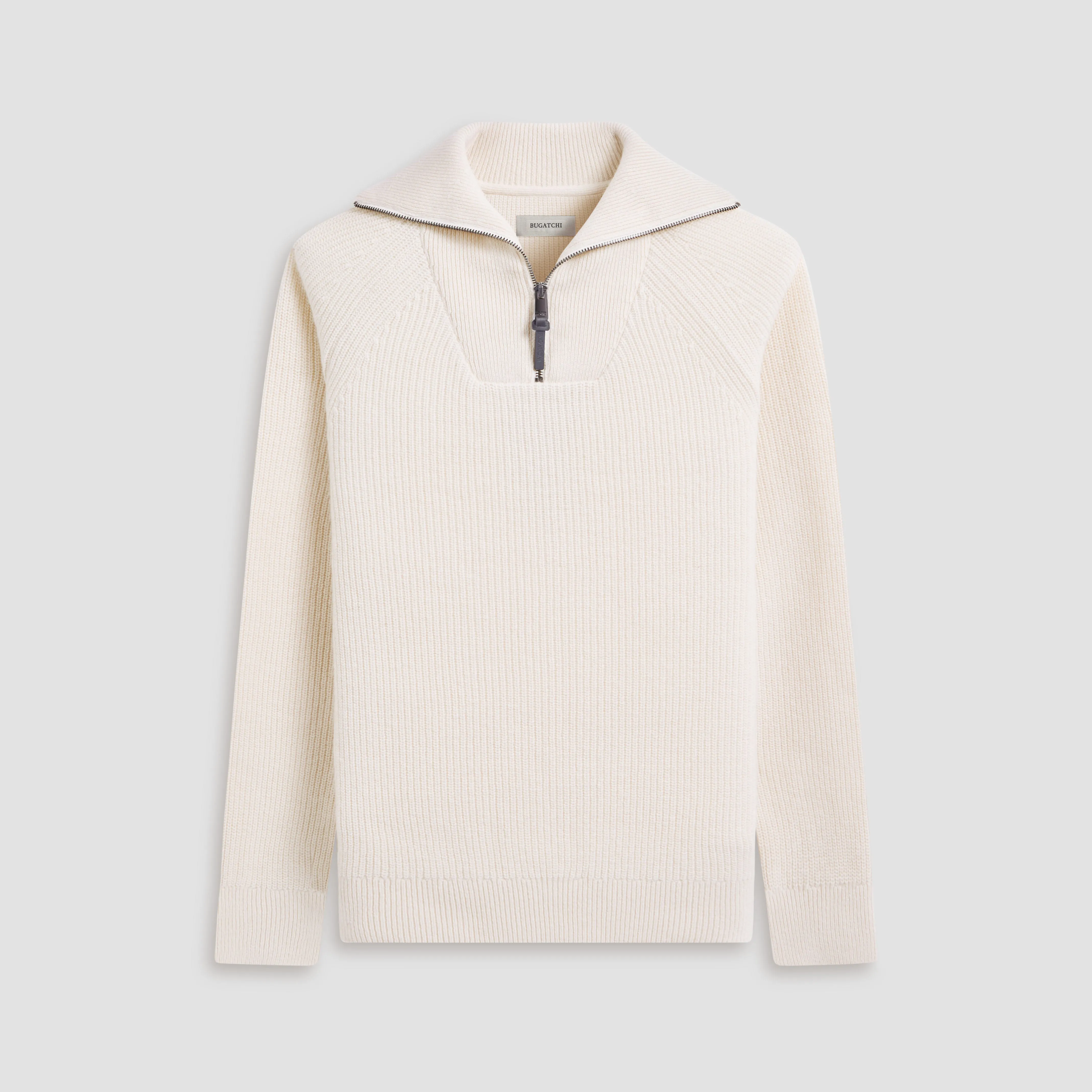 Fisherman Rib-Stitch Quarter-Zip Sweater