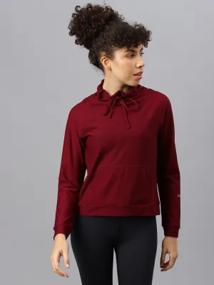 Fitkin Women's Wine Bubble Turtle Neck Top