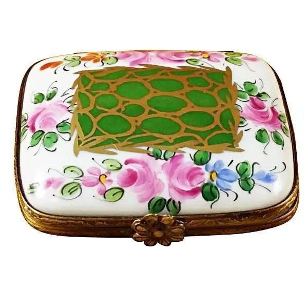 Flat Gold Flowery limoges box