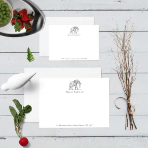 Flat Notecard Set - Watercolour Elephant