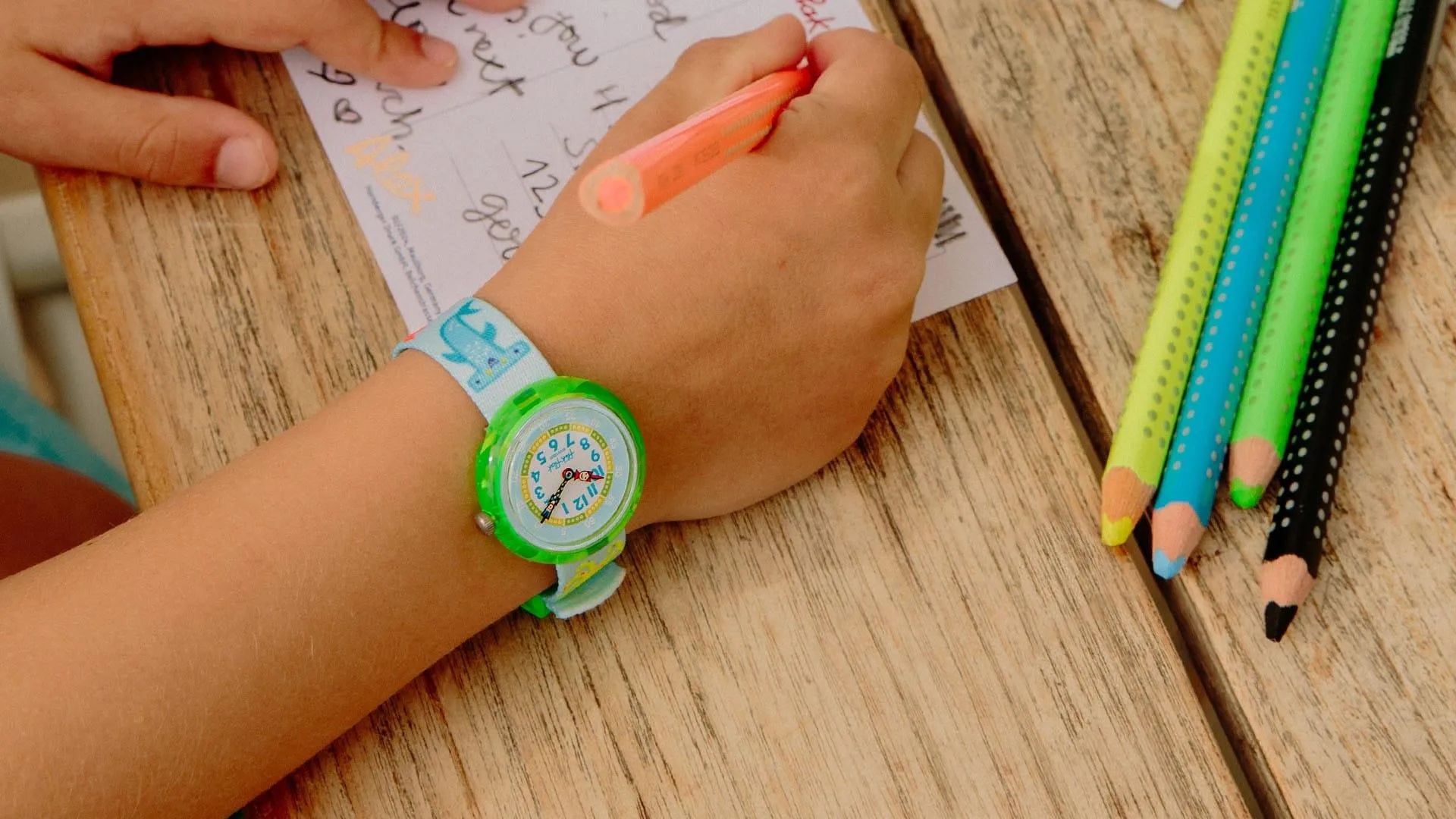 Flik Flak Neon color clock special edition Faber-Castell 32mm Fbnp231
