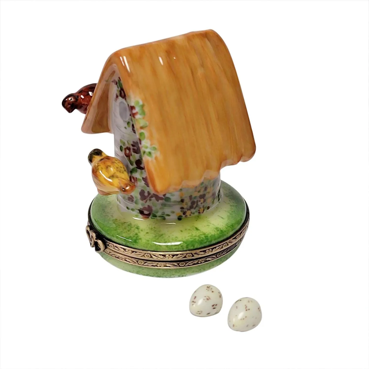 Floral Birdhouse with Cardinal, Bird & Removable