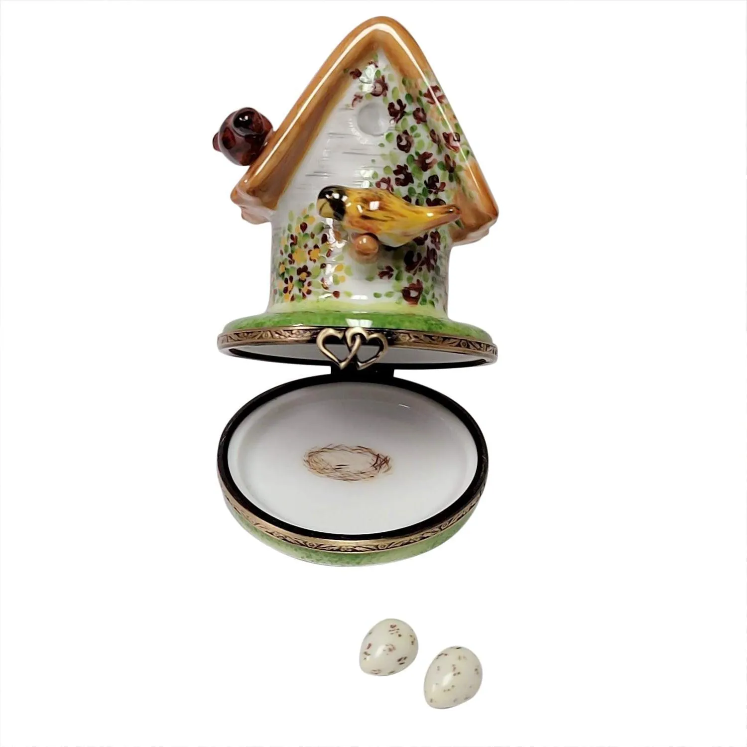 Floral Birdhouse with Cardinal, Bird & Removable