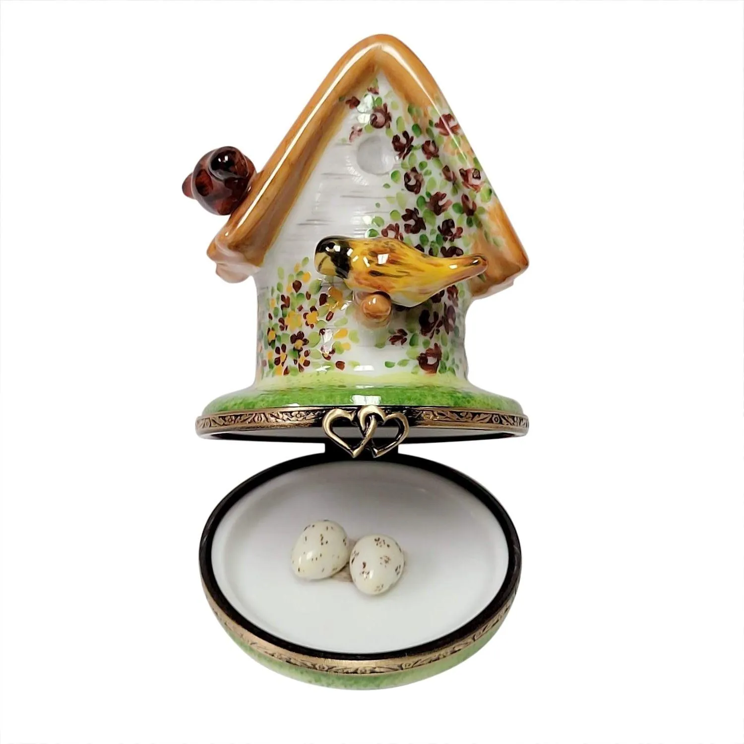 Floral Birdhouse with Cardinal, Bird & Removable