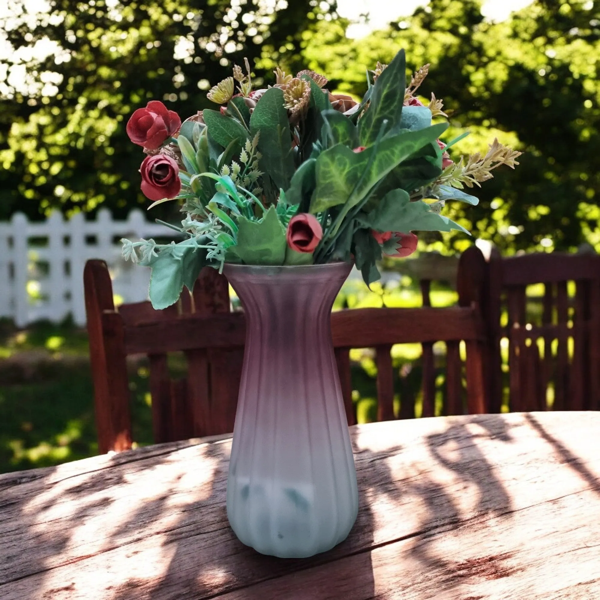 Floral Elegance Glass Vase
