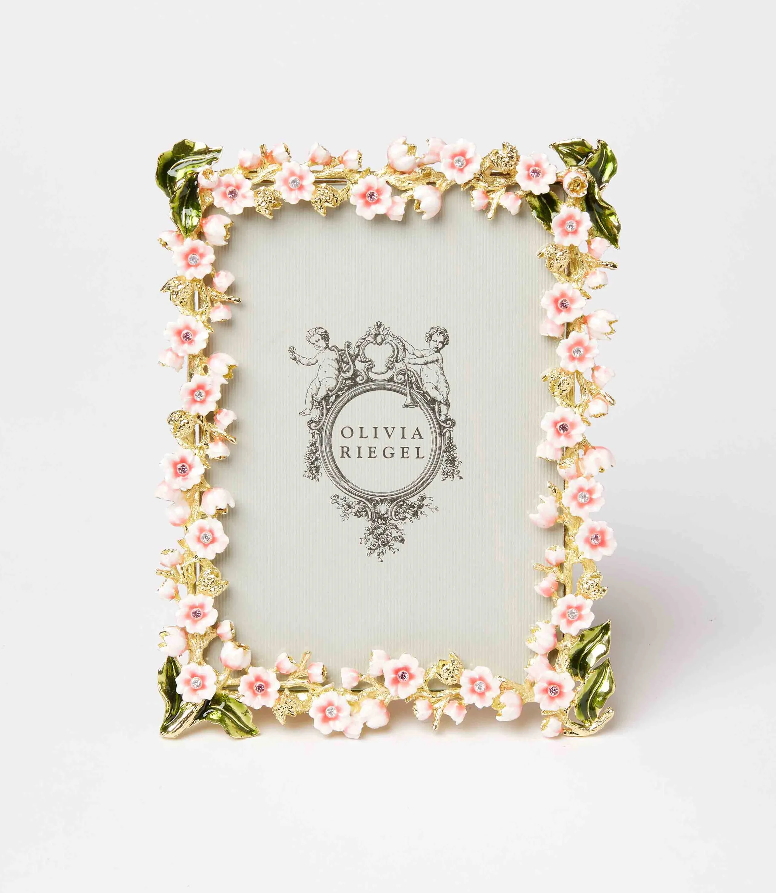 Floral Enamel And Crystal Frame