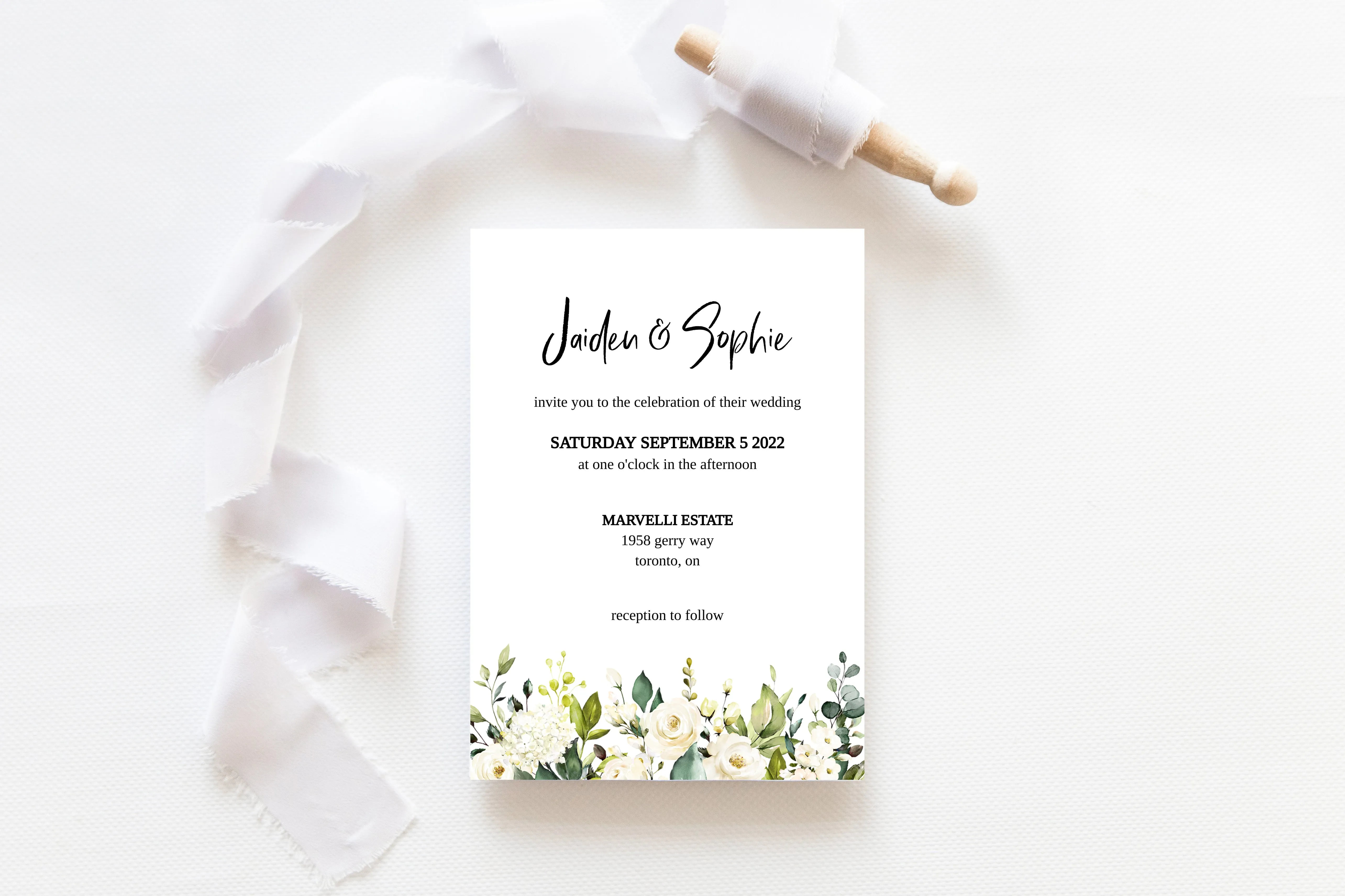 Floral Wedding Invitation Template - JAIDEN2