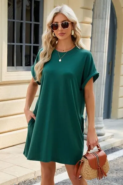 Florira Short Sleeve Mini Dress with Pockets