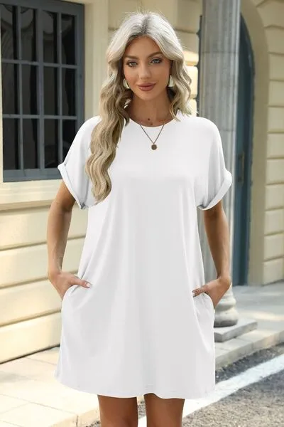 Florira Short Sleeve Mini Dress with Pockets