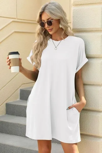 Florira Short Sleeve Mini Dress with Pockets
