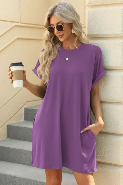 Florira Short Sleeve Mini Dress with Pockets