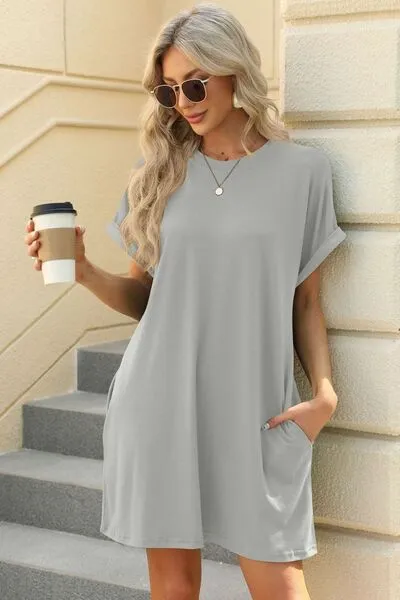 Florira Short Sleeve Mini Dress with Pockets