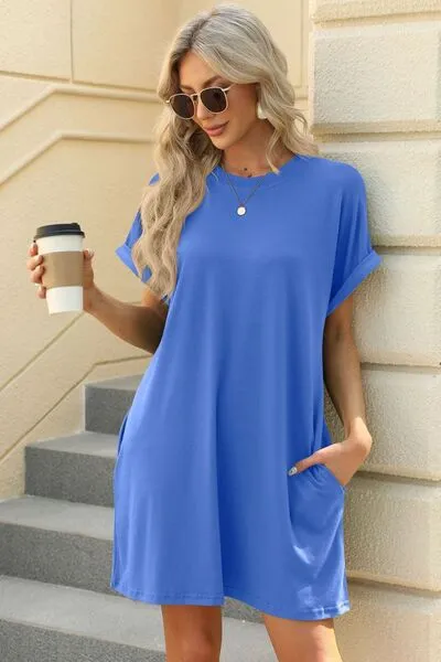 Florira Short Sleeve Mini Dress with Pockets