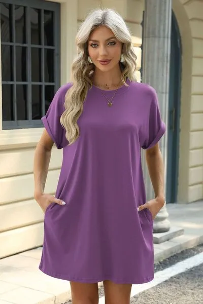 Florira Short Sleeve Mini Dress with Pockets