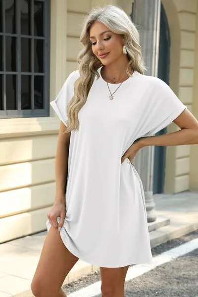 Florira Short Sleeve Mini Dress with Pockets