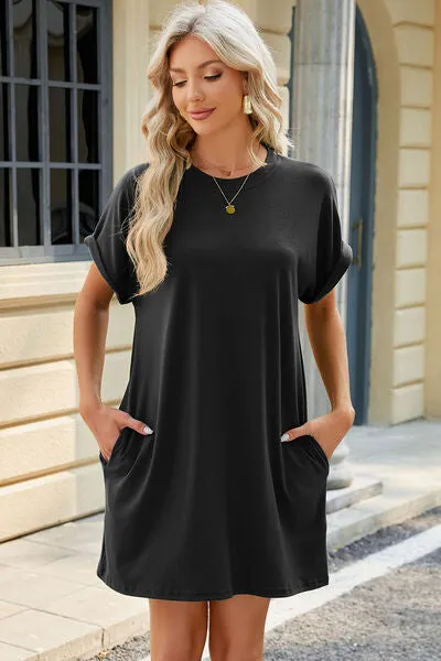 Florira Short Sleeve Mini Dress with Pockets