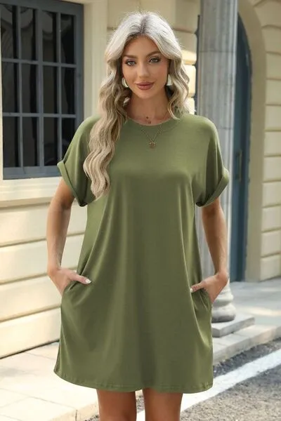 Florira Short Sleeve Mini Dress with Pockets