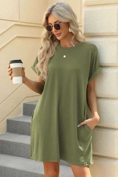 Florira Short Sleeve Mini Dress with Pockets