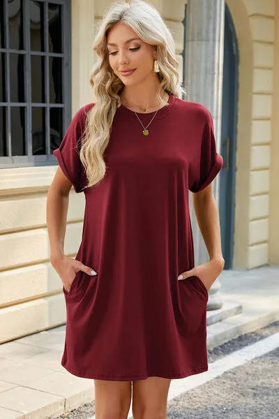 Florira Short Sleeve Mini Dress with Pockets