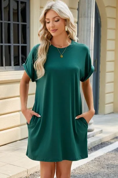 Florira Short Sleeve Mini Dress with Pockets