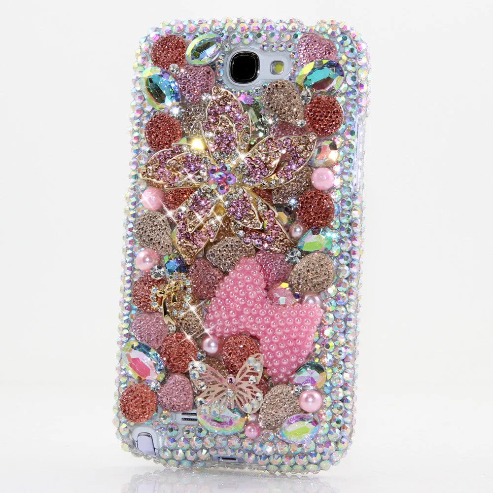 Flower and Pink Pearl Bow Design (style 472)