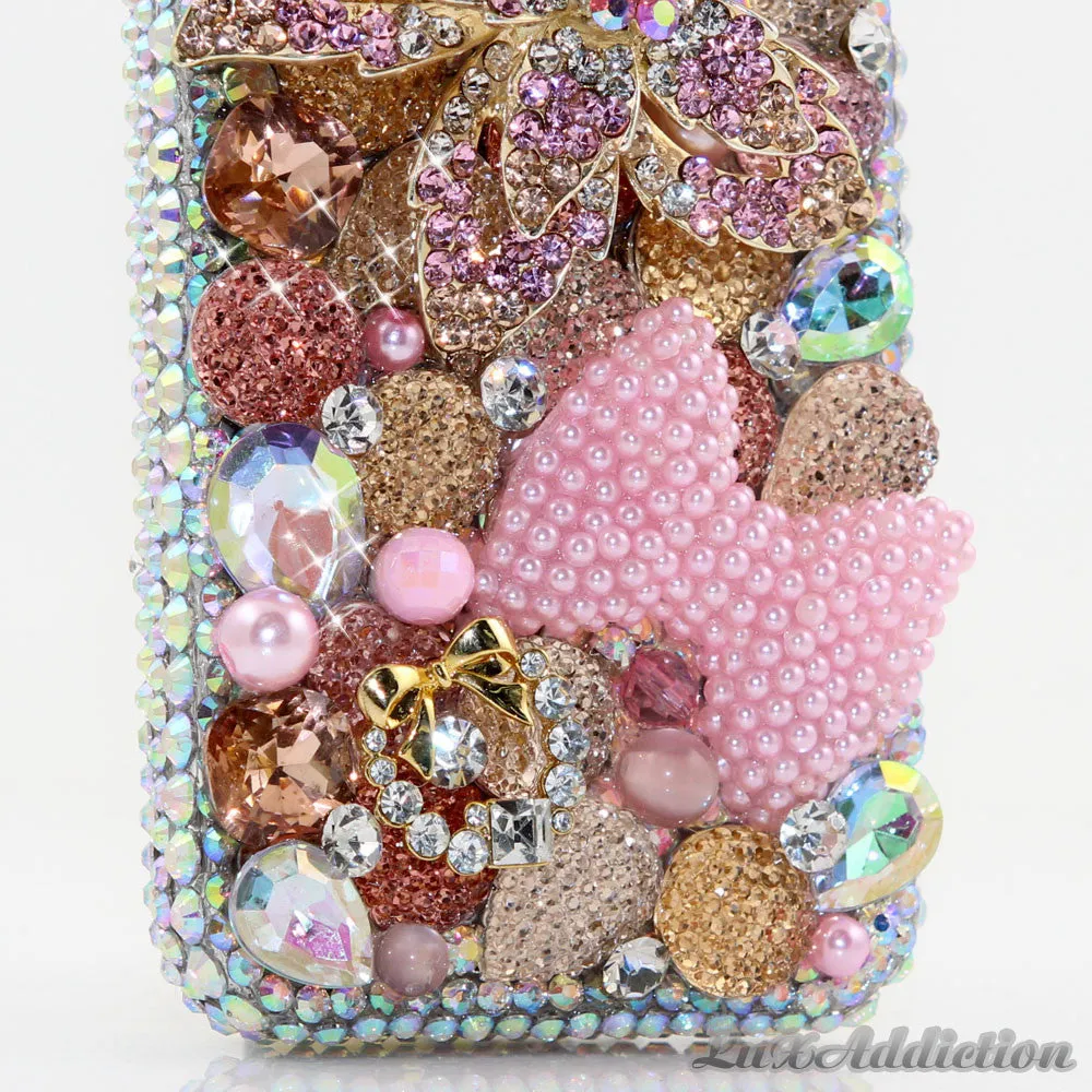 Flower and Pink Pearl Bow Design (style 472)