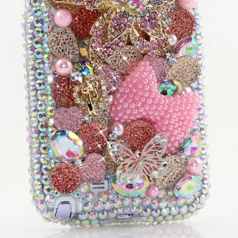 Flower and Pink Pearl Bow Design (style 472)