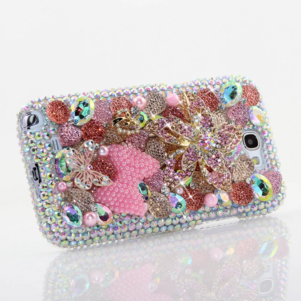 Flower and Pink Pearl Bow Design (style 472)