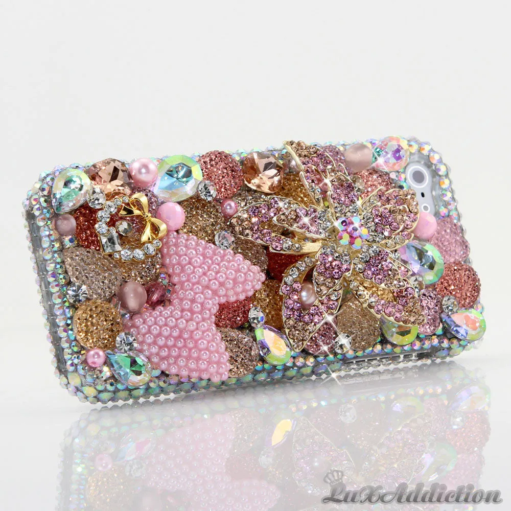 Flower and Pink Pearl Bow Design (style 472)