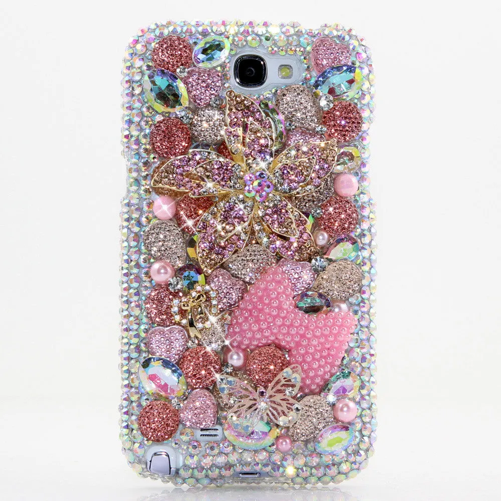 Flower and Pink Pearl Bow Design (style 472)