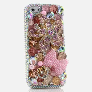 Flower and Pink Pearl Bow Design (style 472)