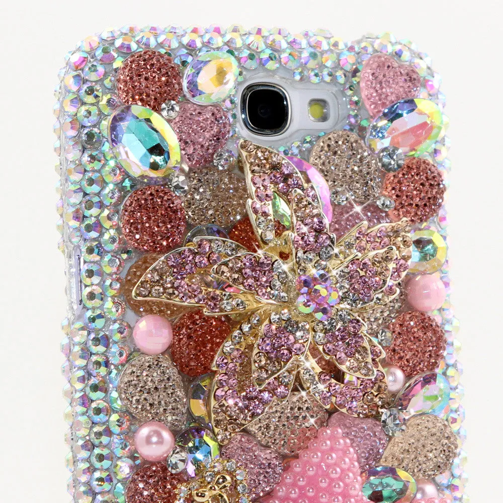 Flower and Pink Pearl Bow Design (style 472)