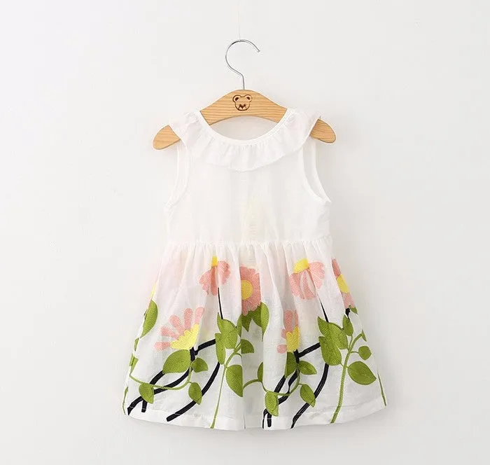Flower White Dress