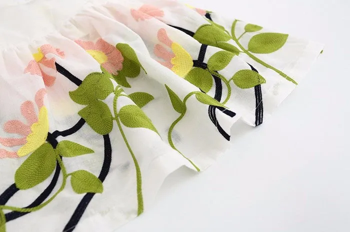 Flower White Dress