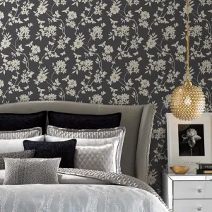 Flutter Vine Wallpaper Gray (60 sq.ft.)