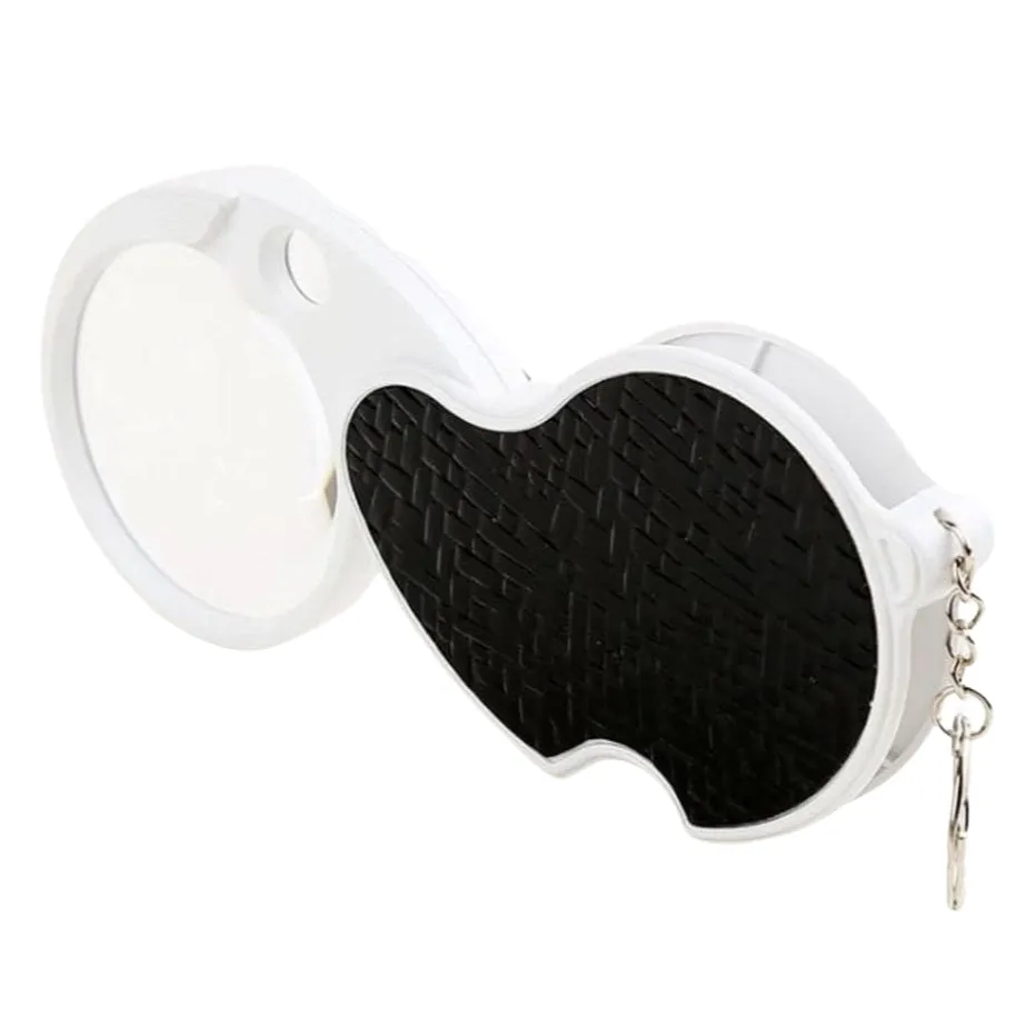 Folding 4x 20x Pocket Loupe Magnifier With Light & Keychain - Extra Large