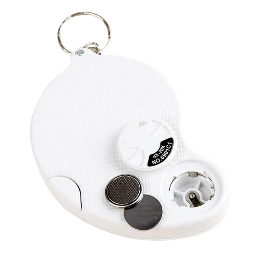 Folding 4x 20x Pocket Loupe Magnifier With Light & Keychain - Extra Large